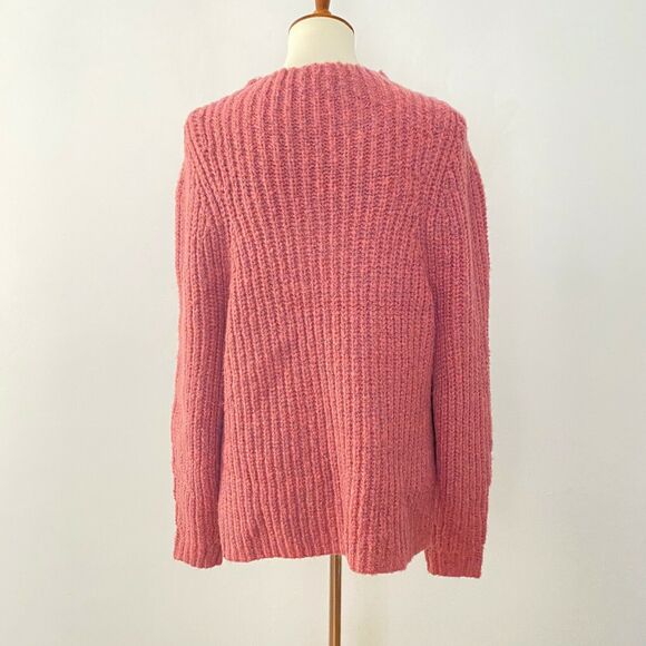 Leith Womens Mock Neck Sweater Cozy Pullover Long Sleeve Red Raspberry 1X - Picture 5 of 9